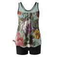 thumbnail image 5 of CALAFEBILA Tankini Women Swimsuit Modest Two Piece Pleated Floral Print Summer Bathing Suits, 5 of 6