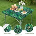 thumbnail image 4 of Backed Square Tablecloth with Colorful Tropical Floral and Palm Leaf Prints, Waterproof and Scratch-Resistant Vinyl, Elastic Edge Fit for Dining, Picnic, Patio, 4 of 6