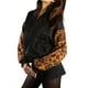 thumbnail image 1 of Jess por Meiko Chaquetas de Mujer Leopardo de Manga Larga Cierre Bomber S Negro, 1 of 6