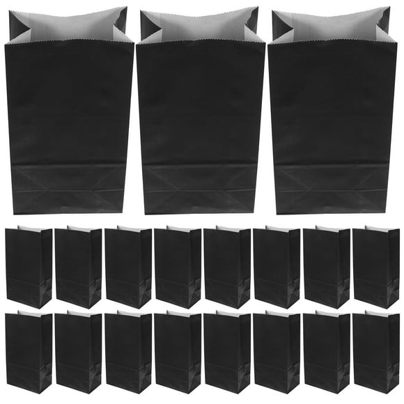 WRITWAA 20Pcs Flat Bottomed Kraft Paper Goodie Bags for Carrier 9.4X5.1X0.3In