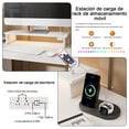 thumbnail image 3 of Escritorio - Expandible Plegable - Luces LED RGB - Escritorio Minimalista Con Estación De Carga - Estructura Solida MDF - 2 Estantes De Almacenamiento, Ahorro de Espacio - Fácil De Instalar., 3 of 6