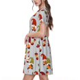 thumbnail image 2 of Lsque Cute Autumn Gnomes Print Women's Casual Dress T-Shirt Summer Short Sleeve Scoop Neck Swing Dresses, 2 of 6