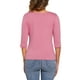 thumbnail image 3 of CAMISETAS CASUAL DE MUJER CON MANGAS ALBERTAS Y CUELLO BARCO, AJUSTE DELGADO, ROSA OSCURO, TAMAÑO M, 3 of 6