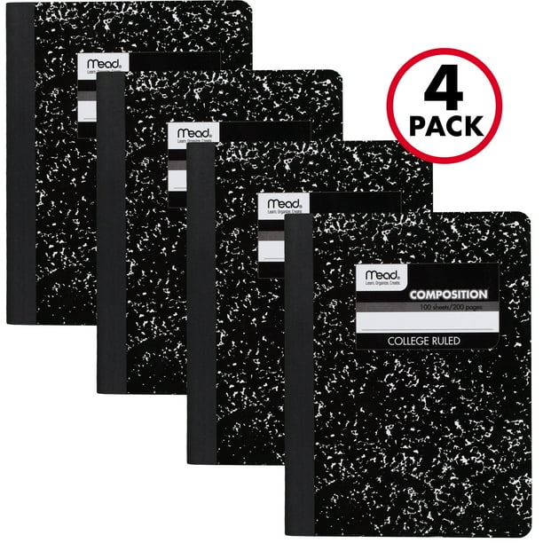 (4 Pack) Mead Composition Book, College Ruled, 9 3/4 x 7 1