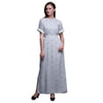 thumbnail image 1 of Bimba Rayon Feathers & Anemone Floral Printed Womenâ€™s Long MaxiÂ&nbsp;DressÂ&nbsp;Gown With Side Slit-XX-Large, 1 of 6