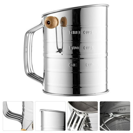 UPOUART 1Pcs Hand Operated Flour Sifters Stainless Steel Sifter for Baking Kitchen Tool with Handle