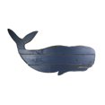 thumbnail image 1 of 30 Inch Distressed Blue Carved Wood Whale Wall Hanging Decorative Display Art, 1 of 3