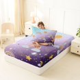 thumbnail image 4 of Manfei Kawaii Rainbow Twin Fitted Sheet, Bling Stars Galaxy Print Bedding, Blue Purple, 2-Piece, 1 Fitted Sheet and 1 Pillowcase, 4 of 6