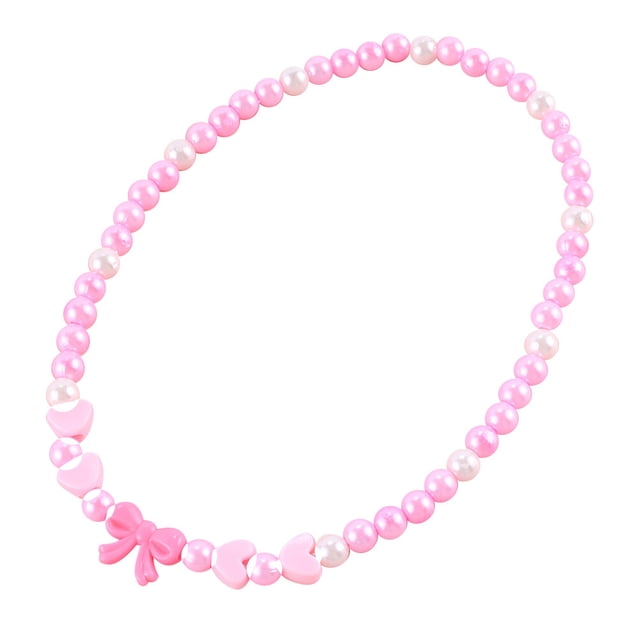 Collier Simulé de Perles pour Filles Collier de Perles avec Nœud pour Enfants Bijoux