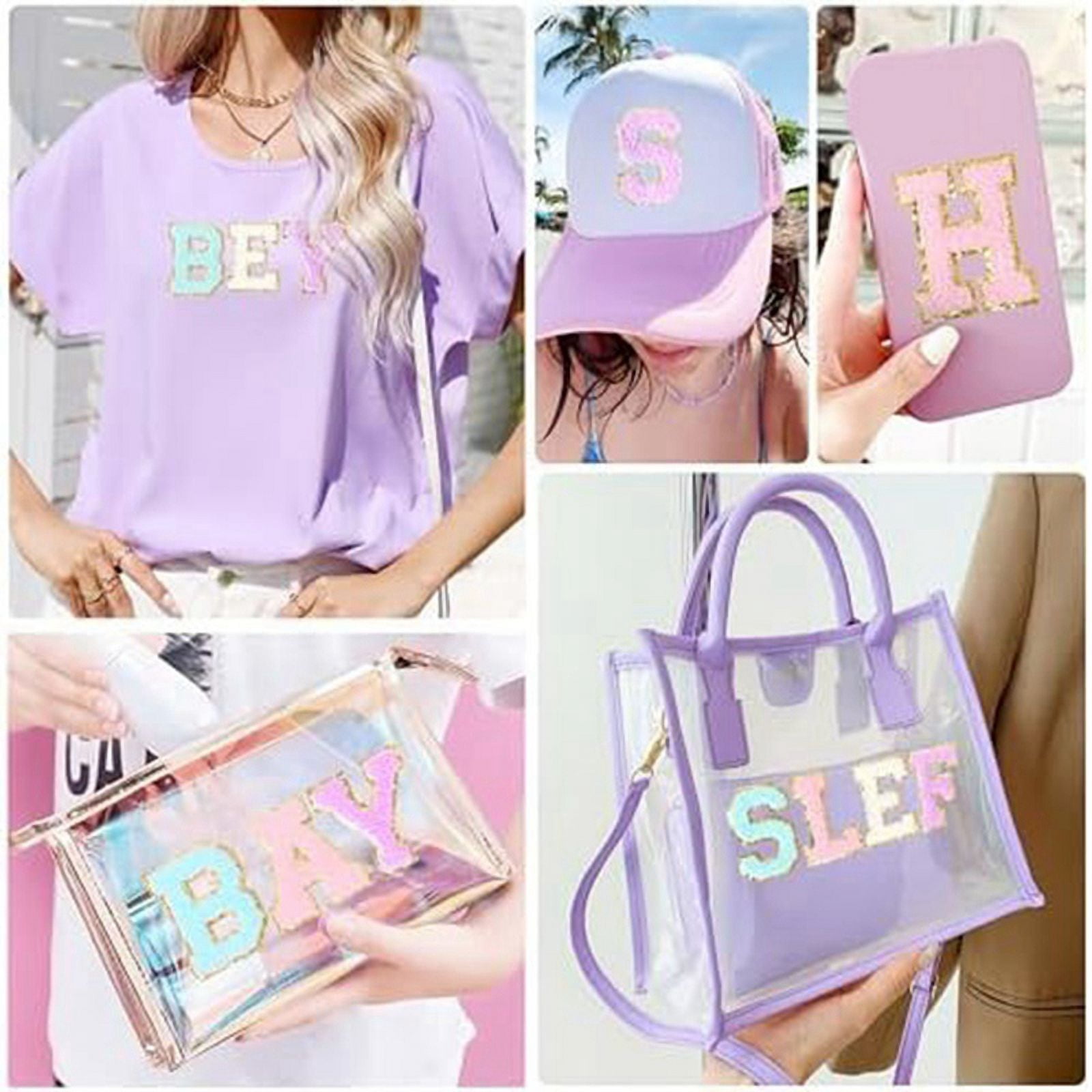 Self-Adhesive Letter Patch Iron-On College Letter Patch Sticker Clothing Backpack Embroidery Applique