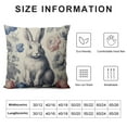 thumbnail image 5 of COMIO  Blue and White Porcelain Pillow Covers Floral Chinoiserie Rabbit Pattern Farmhouse Decorative French Country Style Cushion Pillowcases for Bedroom Living Room Sofa, 5 of 5
