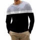 thumbnail image 2 of Blusas y camisas de manga larga con cuello redondo para hombre, blusa informal de manga larga con cuello redondo y estampado, camiseta tipo jersey para hombre., 2 of 5
