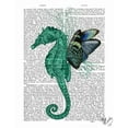 thumbnail image 2 of Fab Funky 26x32 White Modern Wood Framed Museum Art Print Titled - Winged Seahorse, 2 of 4