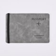 thumbnail image 3 of Porta pasaporte de PU Organizador de identificación Porta pasaporte de cuero para tarjetas de embarque Portatarjetas de viaje Estuche de cuero para pasaporte, 3 of 6