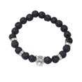 thumbnail image 1 of Pulsera decorativa Sin Cuentas de Buda y animales redondos Leopardo plateado, 1 of 1