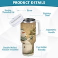 thumbnail image 5 of 40 oz Insulated Stainless Steel Tumbler Double Wall Stainless Steel Tumbler with 2-Way Drinking Light Green Smiling Snowman, 5 of 9