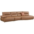 thumbnail image 4 of 5 Brown -leather Living Room - Curved With Superior Spring Cushion Feature 147.32'' Comfortable Construction, 4 of 6