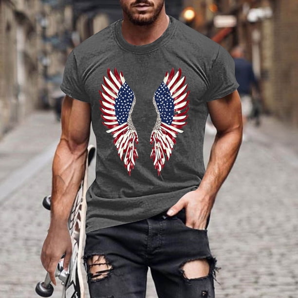 Tops para hombre, blusas y camisas de manga corta con cuello redondo para hombre, jersey informal de moda con estampado para hombre, camiseta de manga corta con cuello redondo, blusa de poliéster para