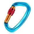 thumbnail image 2 of 25KN Screw Locking Gate Carabiner Heavy Duty D-shape Buckle Pack D-ring Carabiner Climbing Rappelling Canyoning Hammock Locking Clip, 2 of 7