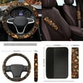 thumbnail image 5 of Yuyamidu Maple Leaves Car Seat Cover Full Set Non Slip Car Floor Mats Steering Wheel Cover Seatbelt Pad Gear Shift Cover Hand Brake Cover Cup Coaster Auto Interior Accessories Set of 15, 5 of 6