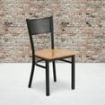 thumbnail image 2 of Flash Furniture 2 Pk. HERCULES Series Black Grid Back Metal Restaurant Chair - Natural Wood Seat, 2 of 8