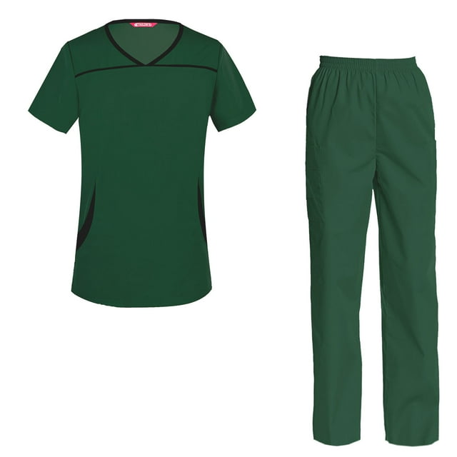 Women's Scrubs Set Scrub Top and Pants Scrubs Set