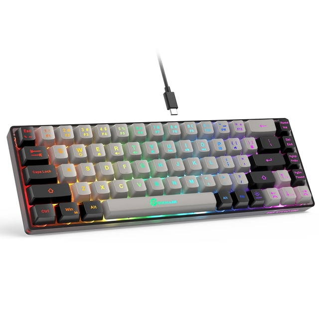 Teclado Gaming GEODMAER 65% Cableado Retroiluminado Mini 68 Teclas