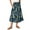 Dark Green, variant on Yucgh Women's Pleated Floral Midi Skirt with Drawstring Elastic Waist, Lightweight Casual Summer Skirt, Boho Printed A-line Skirt ,Khaki,M