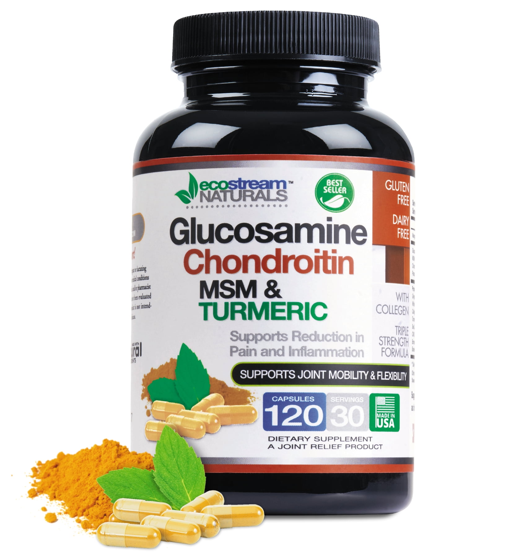 All Natural Glucosamine Chondroitin Msm Turmeric Boswellia And Collagen Complex By Ecostream