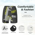 thumbnail image 6 of Picia Cute Dinosaur pattern Mens Swim Trunks with Compression Liner Stretch Beach Shorts Quick Dry with Zipper Pockets No-Chafing Board Shorts-Small, 6 of 9
