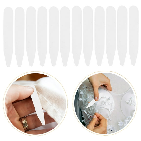 OFFIGAM 200Pcs White Plastic Shirt Collar Stays Straighteners for Dress Shirt Collar Support and Precise Shaping