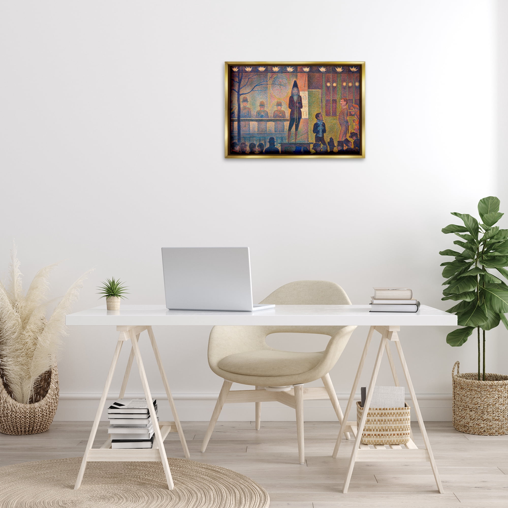 Stupell Industries Classic Circus Sideshow People Painting Gold Floater Framed Canvas Art Print Wall Art, 25 x 17