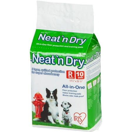 IRIS USA Neat 'n Dry Premium Pet Training Pads, Regular, 10-Count