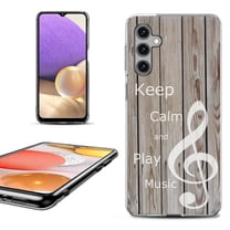 OneToughShield ® Shockproof Phone Case Compatible with Samsung Galaxy S23 FE Fan Edition 5G - Wood/Music