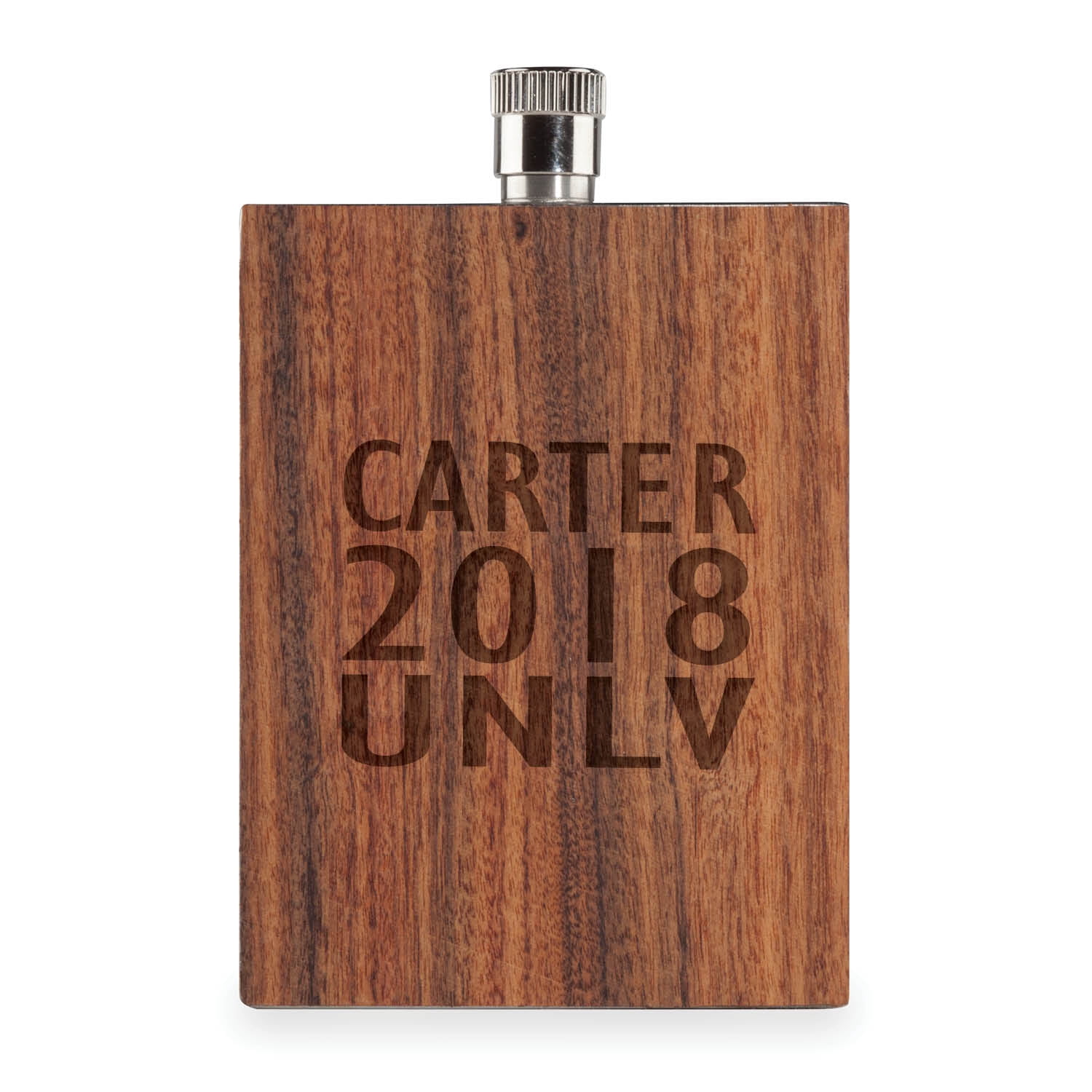 School Spirit Personalized Wood Flask