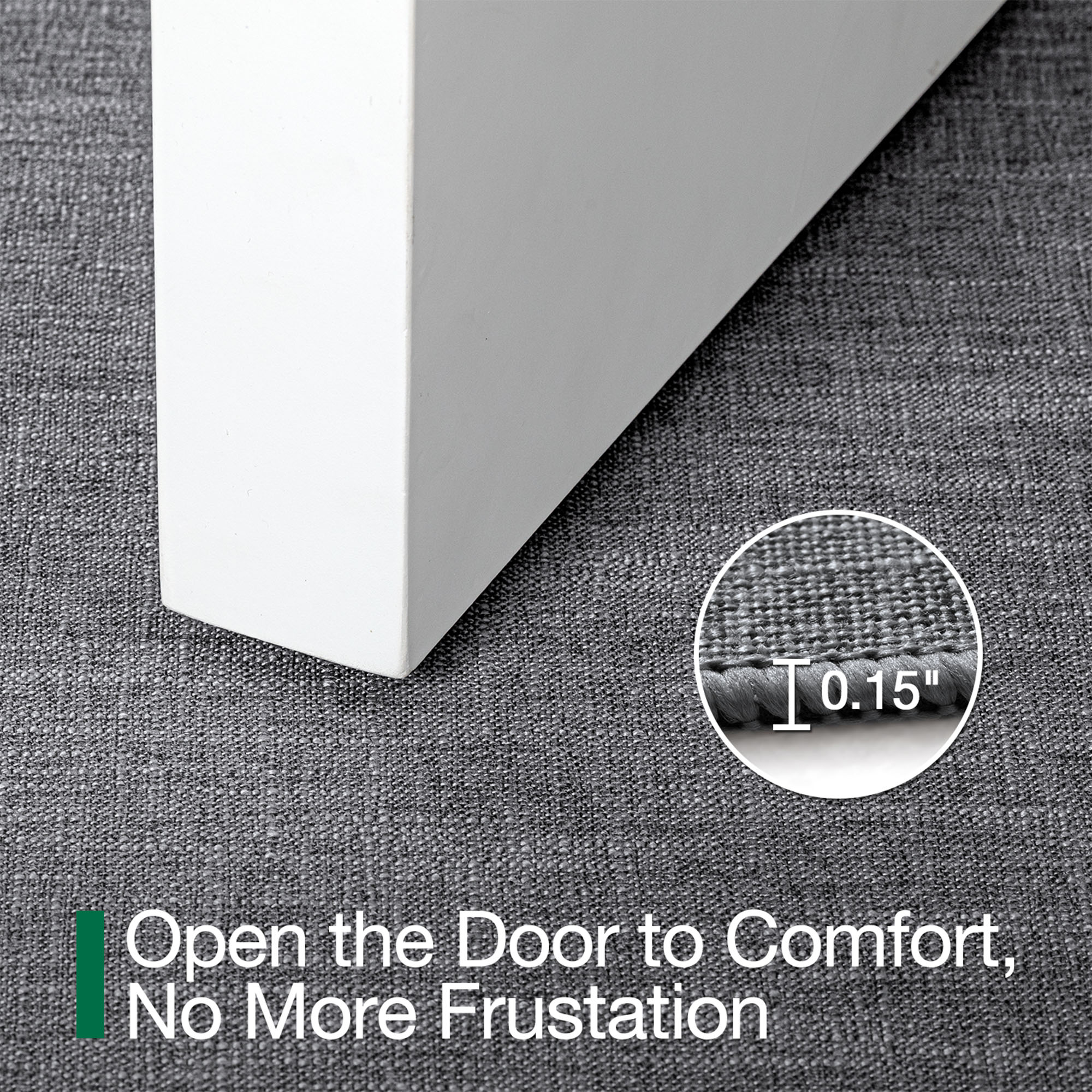 FRABE Ultra Thin Door Mat for Entryway, Low Profile Non Slip Rubber Backing Indoor Doormat, Easy Clean Welcome Entrance Mat for Inside House, Patio, Dark Grey 20"x32"
