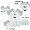 thumbnail image 2 of Daddy's Little Caddy Funny Dresses For Baby, Newborn Babies Skirts, Infant Princess Dress, 0-24M Kids Graphic Clothes (Gray Raglan Dresses, 18-24 Months), 2 of 5