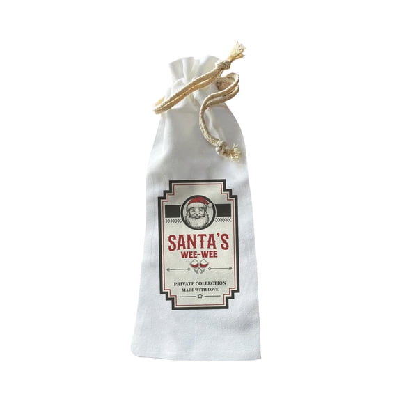 Jolitee Wine Bottle Gift Bag – Santa’s Wee Wee – Vintage-Style Funny Christmas Wine Tote