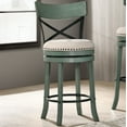 thumbnail image 5 of Furniture of America Zaren Wood Swivel Barstool-Set of 2, Green, 24-in, 5 of 7