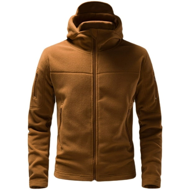 Mens Fashion Business Solid Multi Pocket Hood Leisure Large Zipper Jacket 3 Layer Jacket