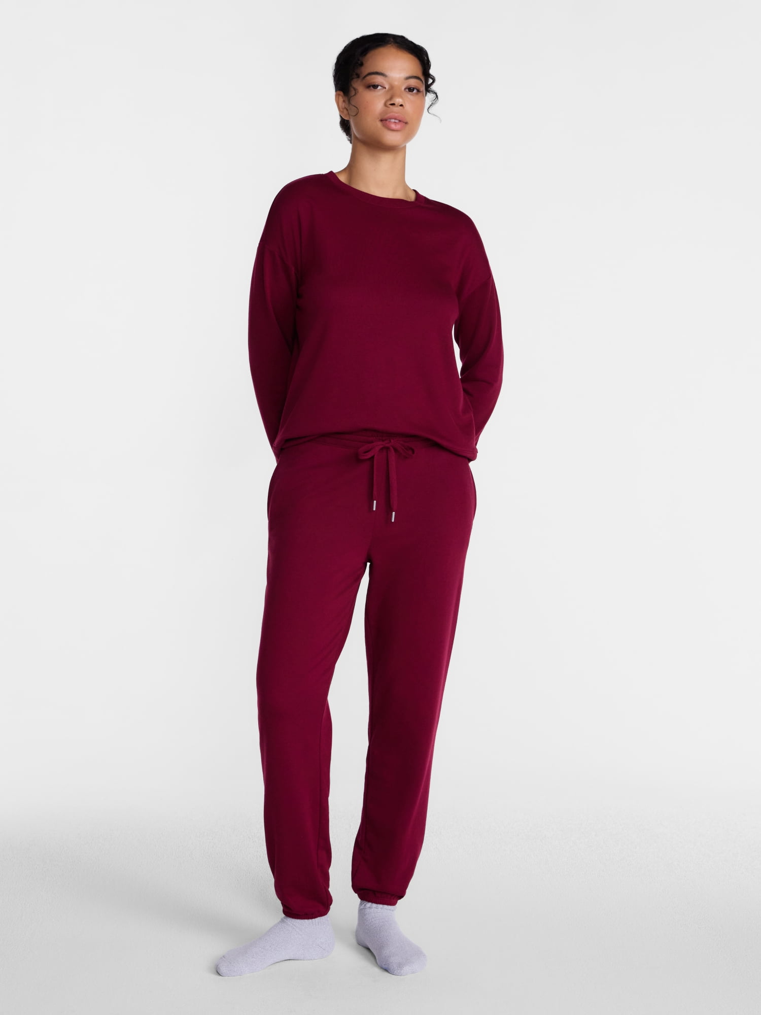 Joyspun Women's Fleece Sleep Pull On Jogger, Sizes XS to 3X