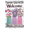 thumbnail image 2 of Magnolia Gardens M070113 30 x 44 in. Print Welcome Jars of Flowers Polyester Garden Flag - Large, 2 of 2