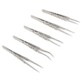 thumbnail image 1 of Minkissy 5Pcs Tweezers Set for Jewelry Making and Crafts in Silver Tone, 1 of 8