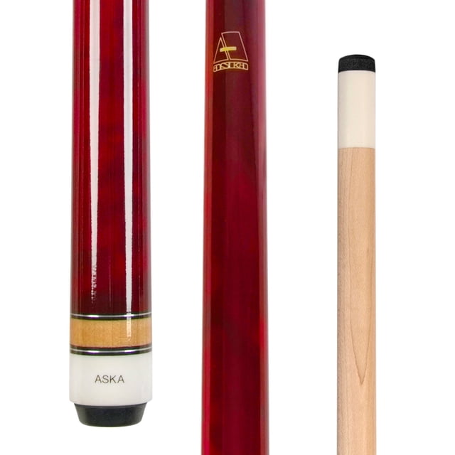 ASKA Red 48" Short Pool Cue Stick - 14 oz Canadian Maple, Wrapless Handle, 5/16x18 Joint