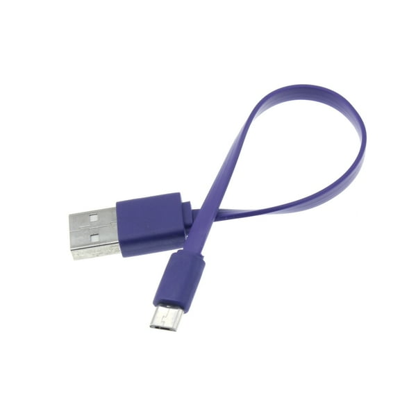Purple MicroUSB Short USB Cable for LG Aristo 5 Phones - Charger Cord Power Wire Flat Fast Charge Sync N6L Compatible With LG Aristo 5 Models