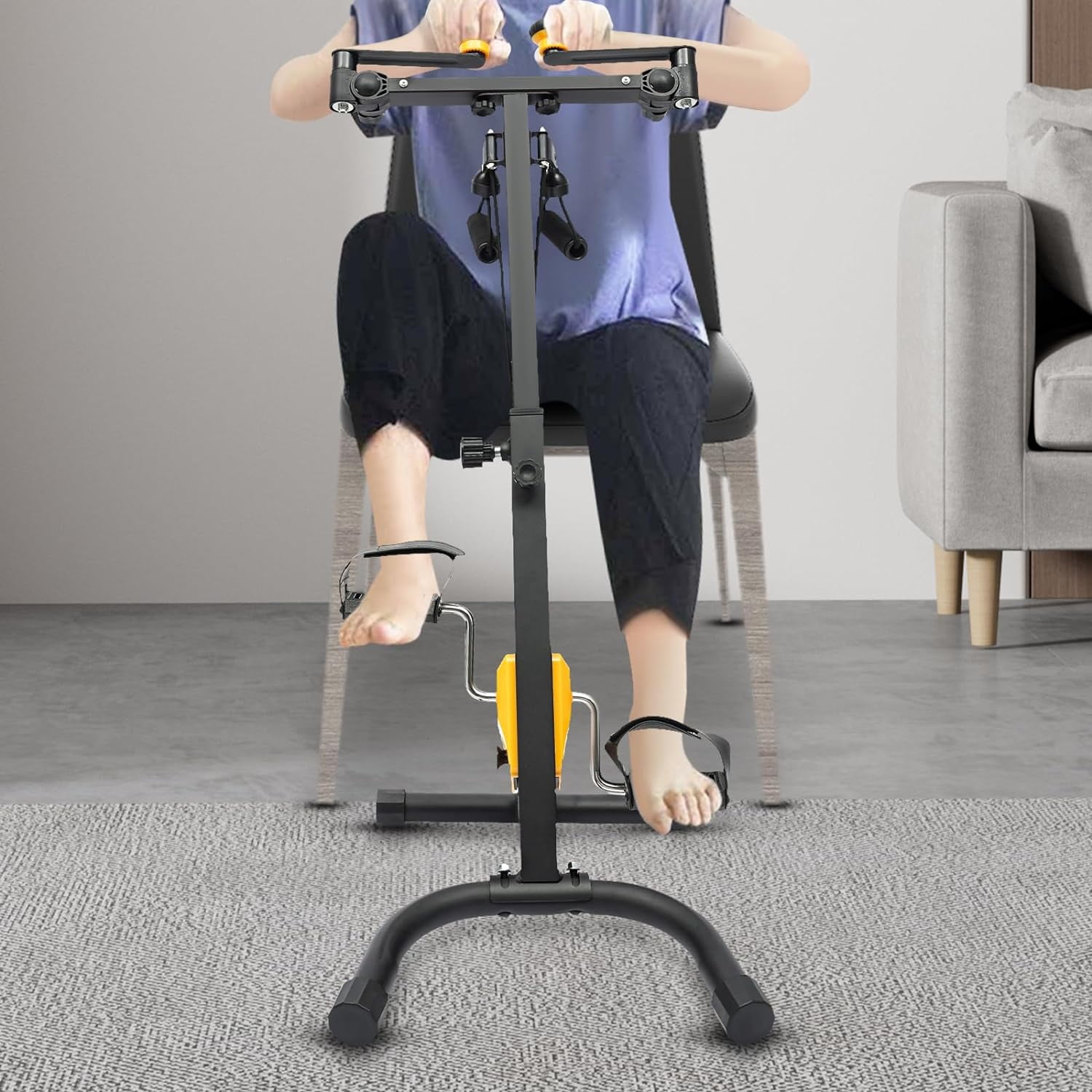 Pedal Exercise Bike Foldable Pedal Exerciser for Seniors Hand Arm Leg and Knee Fitness Machine Elderly Home Pedal Exercise Bike for Total Body