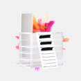thumbnail image 4 of 5 Layers Clear Eyelash Storage Box Drawer Design Acrylic Eyelash Storage Box with Scale Plate for Women Transparent Color, 4 of 5