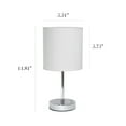 thumbnail image 3 of Simple Designs 11.81" 2-Pack Basic Chrome Mini Table Lamp Set with Fabric Shades, White, 3 of 9
