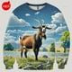 thumbnail image 1 of Sudadera con capucha con estampado 3D de cabras gritando de Harajuku, sudadera con cuello redondo con gráfico de ovejas, sudadera con capucha divertida para niños, sudadera con cuello redondo, 1 of 5