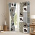 thumbnail image 3 of Homewish Safari Deer Bear Curtains Pack of 2 (42x84 Each) for Female Men Adults,Jungle Animal Curtains Blackout,Grey Plaid Checkered Bedroom Curtains,Lightweight Room Decor, 3 of 6
